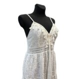 Spitzenkleid in Cremeweiß mit verstellbaren Spaghettiträgern – Onesize 38–44