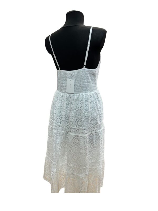 Spitzenkleid in Cremeweiß mit verstellbaren Spaghettiträgern – Onesize 38–44