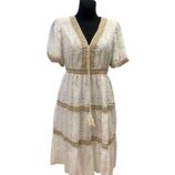 boho kleid creme