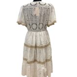boho kleid creme
